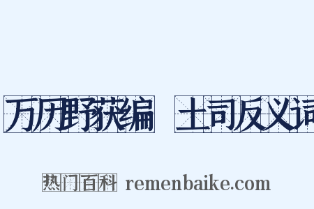 万历野获编·土司反义词是什么意思的图片